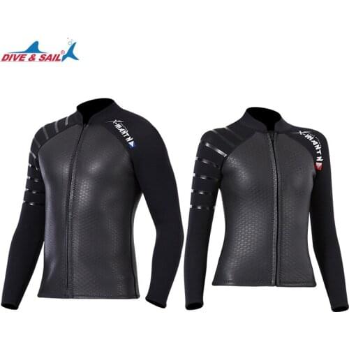 Couples Warm Jackect 3MM Neoprene Wetsuit Top Wetsuit Close-body Shark Skin Design for Surfing WS-19421