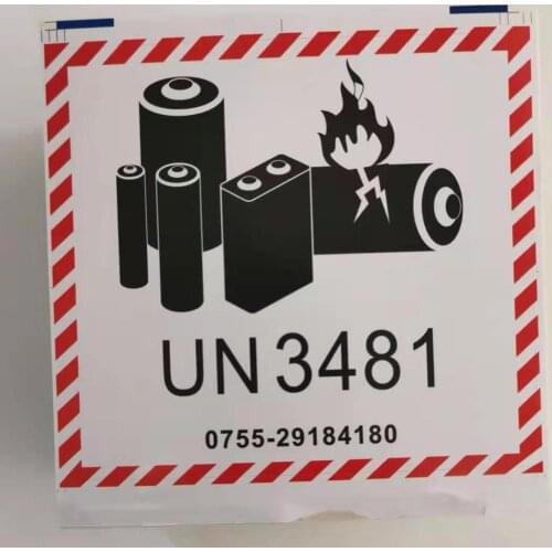 Factory direct sales PVC fire and fire protection UN3481 self-adhesive label stickers custom