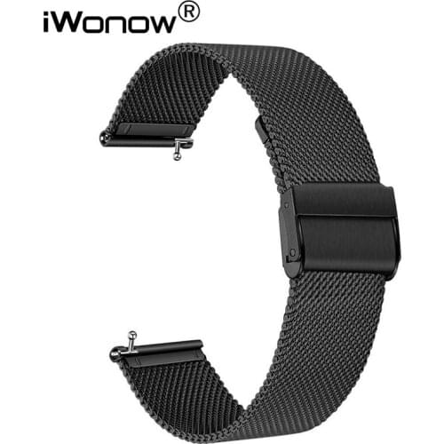 Milanese Loop Watchband + Double Lock Clasp for Fitbit Versa / 2 / Lite / SE Mesh Stainless Steel Watch Band Quick Release Strap