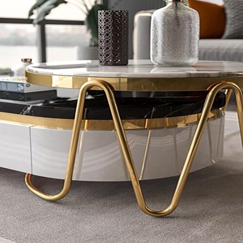 Light luxury Nordic coffee table TV cabinet combination set living room modern minimalist multifunctional marble small apartment