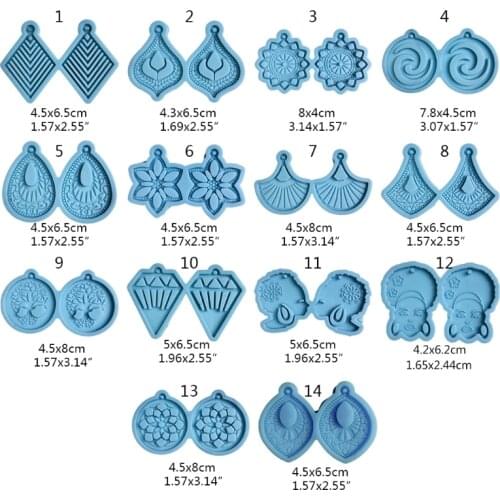 Earrings Epoxy Resin Mold Keychain Pendant Silicone Mould DIY Crafts Jewelry Necklace Ear Studs Casting Mold