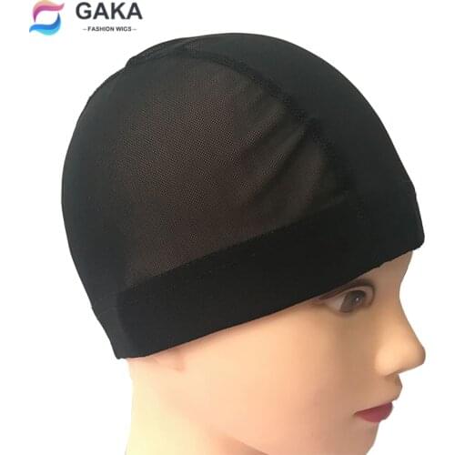 GAKA 2pcs Black Color Wigs Caps Swimmer Elastic Hairnets Mesh High Quality Hair Net for Making Caps