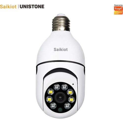 Saikiot Tuya Smart Socket Bulb Camera 1080P Dual Light 2MP WIFI Indoor Two Way Audio Baby Monitor Camera for Home Security