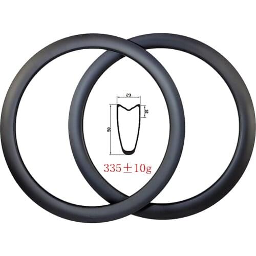 Light 335g 700c 50mm x 23mm Tubular disc brake carbon rims 23mm wide UD 3K 12K matte glossy 18H 20H 24H 28H 32H Road Bike Wheel