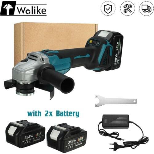 125mm 4 Speed Rechargable Electric Angle Grinder Grinding Cordless 388VF Brushless Power Tool Machine For 18V Makita Battery