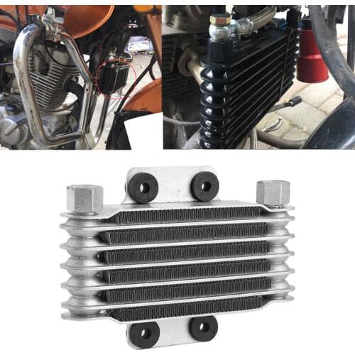 6 Row Universal Motorcycle Engine Oil Cooler Cooling Radiator Replacement 125-250CC transmission oil cooler