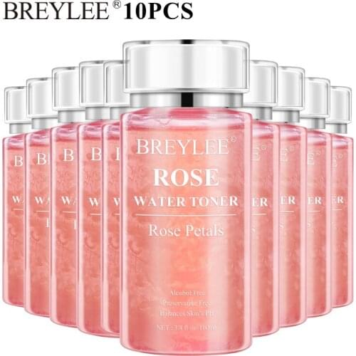 BREYLEE Rose Water Facial Toner Hyaluronic Acid Moisturizing Serum Hydrating Large Pores Anti-wrinkle Firming Dry Skin Care10PCS
