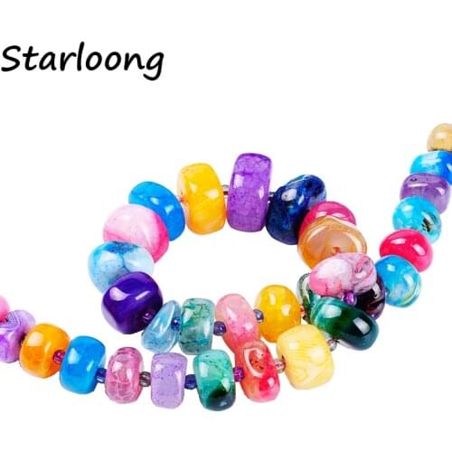 Top quality semi-precious smooth wheel natural stone agata strand beads tower chain DIY jewelry making for necklace