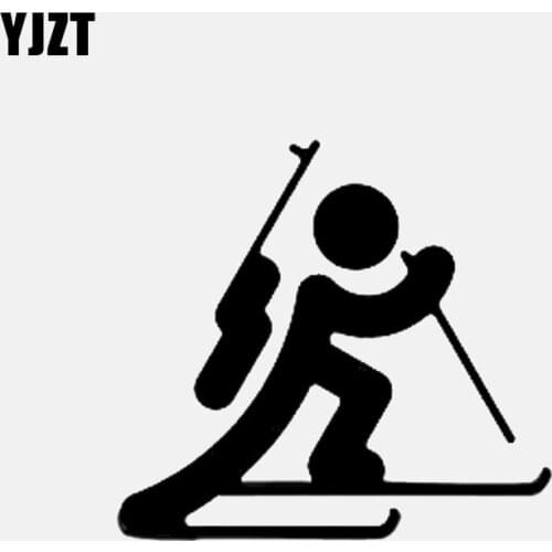 YJZT 13.2*12.1CM Ski Sports Girl Decor Car Sticker Accessories Vinyl Personalized C12-1475