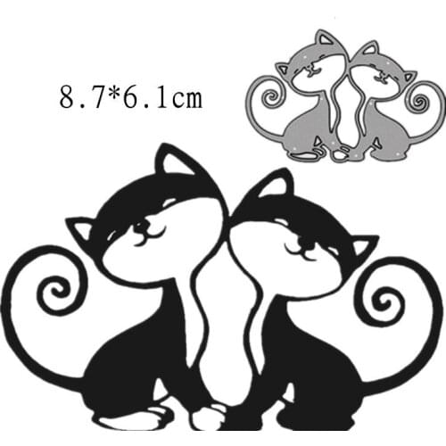 ZENRA Lover Cat Steel Metal Cutting Dies Stencils For Card Making Decorative Embossing Paper Cards Scrapbook DIY Knife Mould