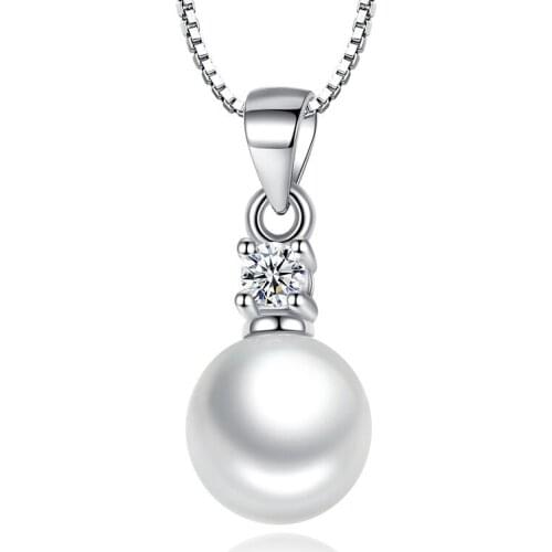 Fashion Necklace 925 Silver Jewelry with Pearl Zircon Gemstone Pendant Accessories for Women Wedding Party Ornaments Wholesale