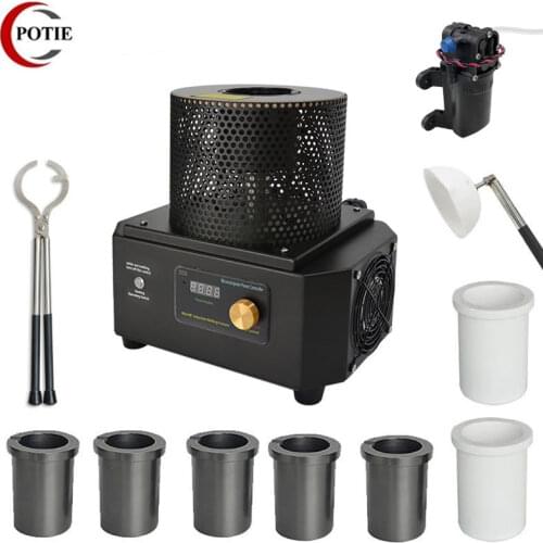 1KG, 2KG, 3KG 1400 to 1600 Degree Mini Portable Induction Melting Furnace For Gold Silver Steel Smelting Machine