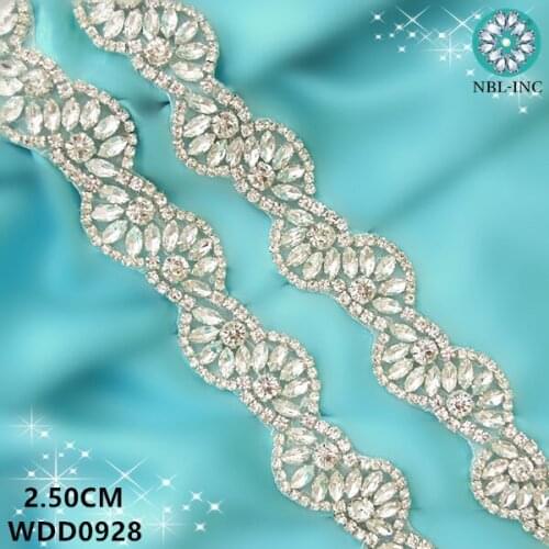 10 yards) Wedding dress belt bridal beaded silver gold crystal Rhinestone Applique Trim iron on for wedding dress WDD0928