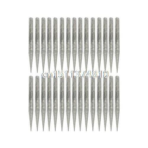 30 Pcs 3mm Diameter 1.8" Length Taper Tip Diamond Point Grinding Burr Drill Bits