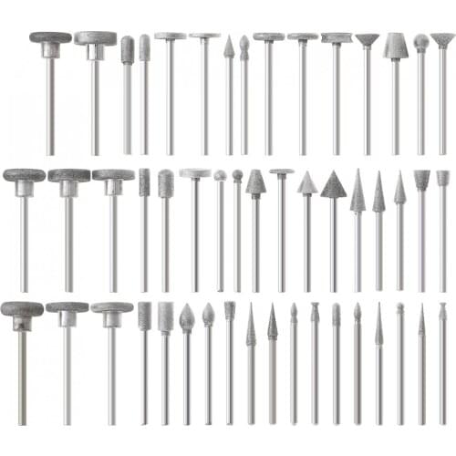 50pcs/lot Professional Diamond Coated Grinding Grinder Head Glass Burr with Plastic Box for Rotary Tools