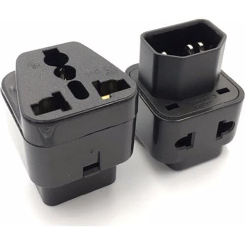 2 in 1 IEC 320 C14 Male to C13 Female Power Adapter PDU/UPS C13 Universal Female AU/US/UK/EU special conversion plug