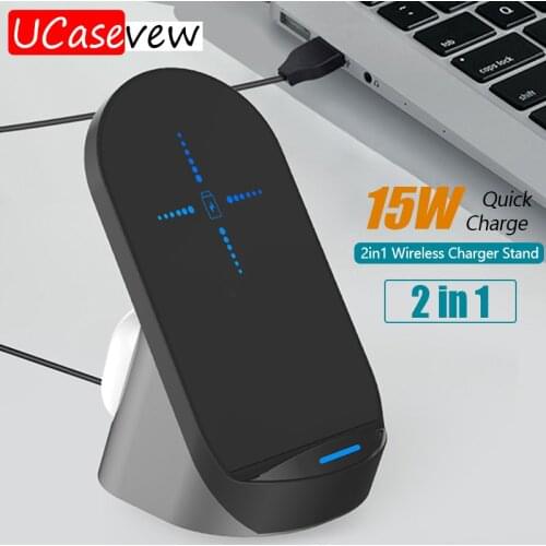 3 in 1 Qi Wireless Charger Station 15W Fast Charging Dock For iPhone 8 XR XS 11 AirPods Pro Apple iWatch 2 3 4 5 Stand