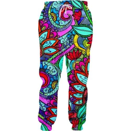 IFPD Homme New Loose Sweatpants 3D Oil Painting Leaves Floral Color Abstract Streetswear Man Women Oversize Summer Jogger Pants