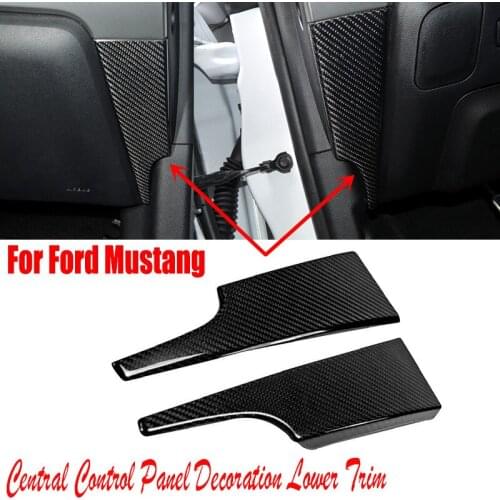 For Ford Mustang 2015 2016 2017 Carbon Fiber LHD Car Central Control Panel Decoration Lower Trim
