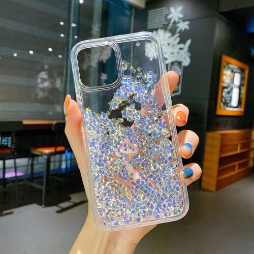 Glitter Diamond Liquid Quicksand Phone Case for IPhone 11 12 Mini Pro Max Coque Cover for IPhone XR X XS Max 7 8 Plus Case Funda