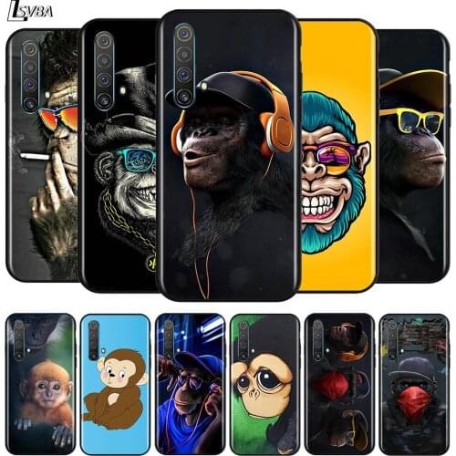 Baby Monkey and Mom for OPPO Realme V15 X5 X3 X50 X7 X2 C17 C11 C3 C2 7 7i 6 6S 6i 5 Narzo 20 Pro Black Phone Case