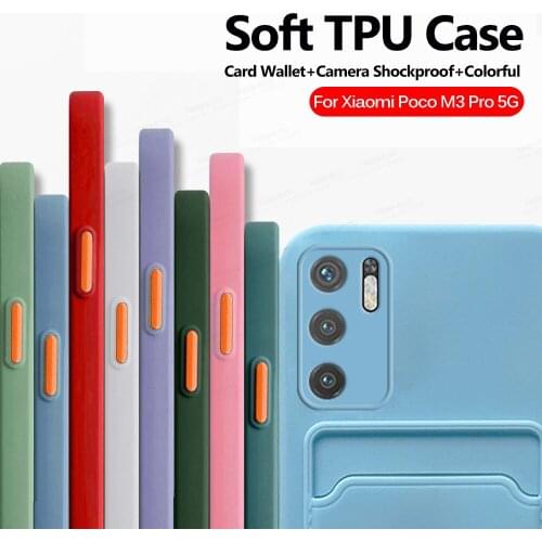 For Xiaomi Poco M3 Pro Case Soft TPU Phone Cover Xiomi Mi PocoM3 M 3 Pro Pocophone M3Pro 6.5" Camera Protect Card Wallet Coque