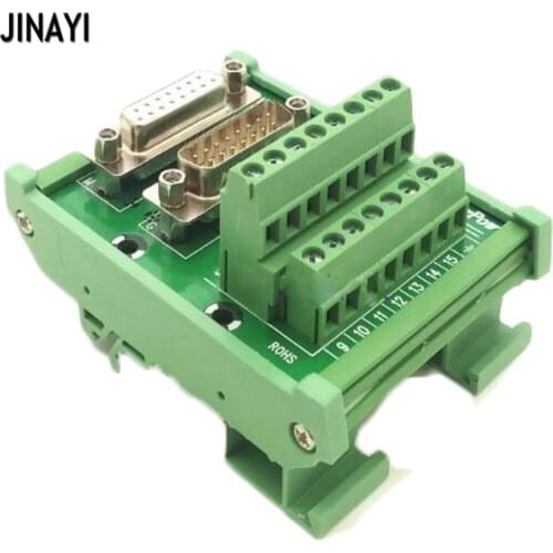 DB15 15 pin D-SUB female Male Terminal Breakout PCB Board Module Adapter Connector with Bracket