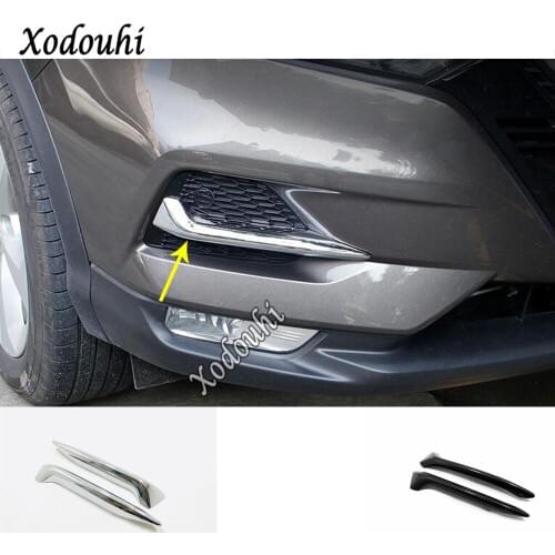 For Nissan Qashqai 2019 2020 Car Detector ABS Cover Trim Front Head Fog Light Eyebrow Lamp Frame Stick Part 2pcs