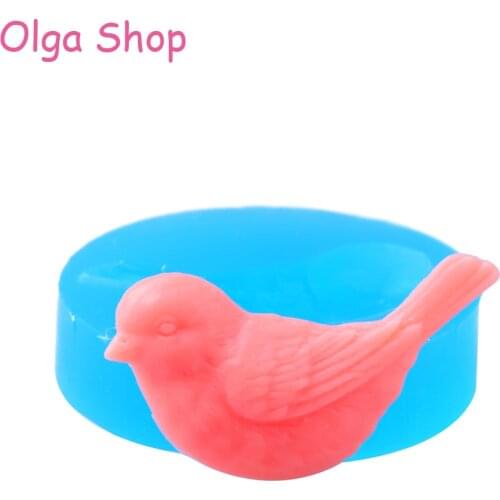 DYL160 Bird Flexible Silicone Push Mold 45mm - Fondant Sugarcraft Miniature Food Mould, Marshmallow Mold Cake Mould Food Safe