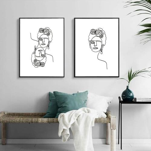 Frida Minimalist Canvas Painting Wall Art Pictures Prints Home Decor Wall Poster Decoration For Living Room