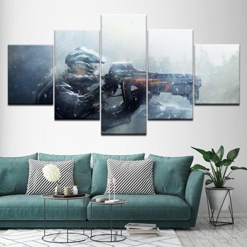 Canvas Painting Gun Gaming 5 Pieces Wall Art Painting Modular Wallpapers Poster Print for living room Home Decor Artwork
