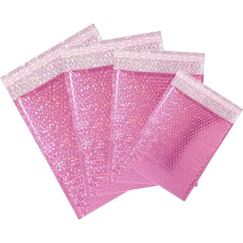 30Pcs 4 Sizes New Bubble Envelopes Bag Rose Red Laser Bubble Mailer Self Seal Adhesive Shipping Mailing Bags Business Supplies