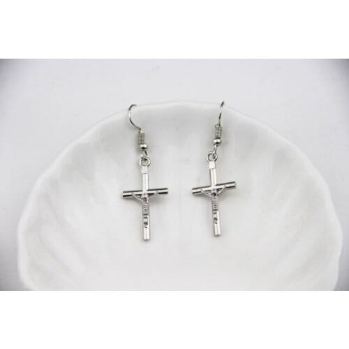 Fashion Jewelry Charm Jesus Cross Earrings For Women DIY Holiday Gifts