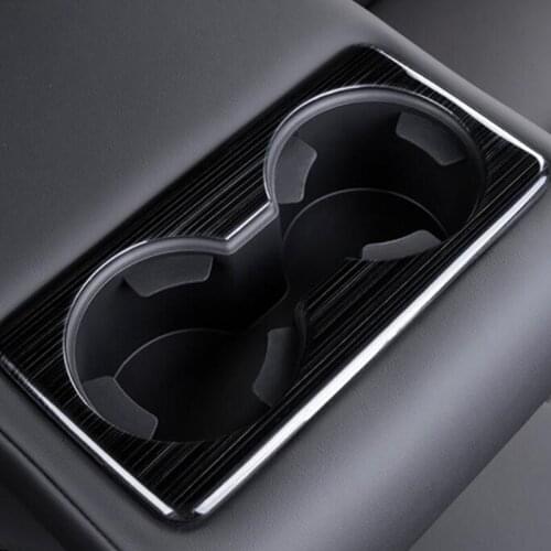 Car Interior trim sticker, Rear water cup frame trim for mazda 3 2019 2020,stainless steel