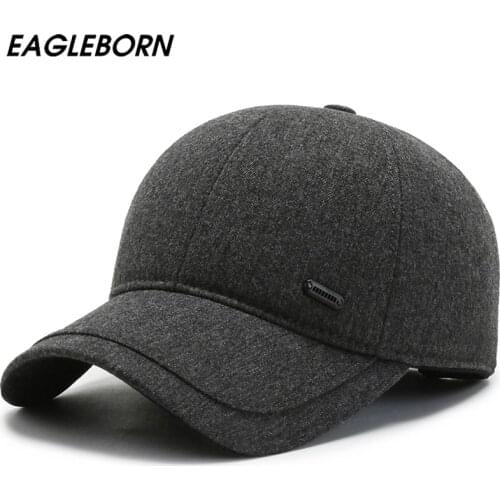 New Men Hats Winter Middle-aged Elderly Dad Hat Warm Hats Plus Velvet Thickened Caps Wind Cold Baseball Caps Ear Protection Caps