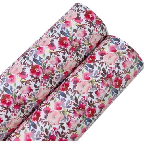 New Rainbow 30x22cm/A4 Pretty Floral Fresh Scent Faux DIY Artisan Leatherette Handmade Fabric Hair Bows, Earrings and Crafts