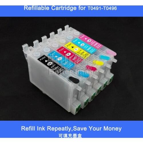 XIMO T0481-T0486 Chipped Refillable ink cartridge without ink for R200 R220 R300 R340 RX500 RX600 RX620 etc