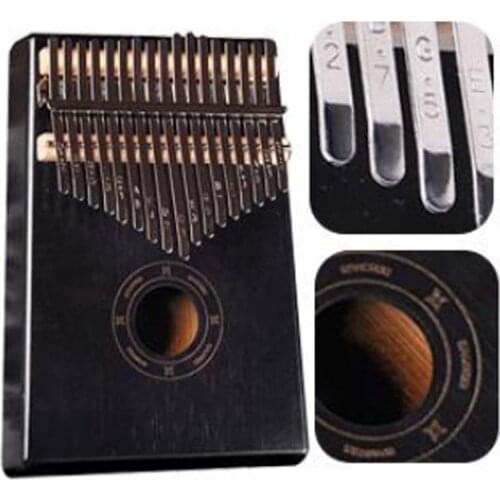 Kalimba Thumb Piano, 17 Key Kalimba Finger Piano with Tune Hammer Portable Mbira Music Instruments for Musicians Beginners Black