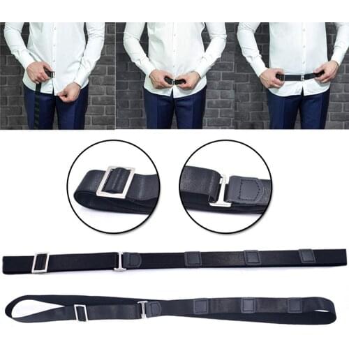 Mens Fashion Adjustable Near Shirt Stay Belt Black No Slip Shirt Stays Shirt Holders for Women Men Formal Dressing