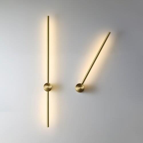 Modern LED Copper Wall Lamp For home Long Strip Sconce Light Living room deco lights bedroom Foyer Aisle Indoor lighting Fixture