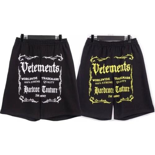 Vetements female couple loose street hip-hop trend casual shorts male cotton letter printing 002