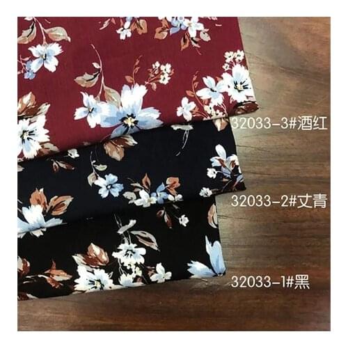 Rayon fabric dark floral printed fabric dress fabricLFCK080071