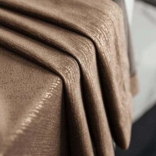 Gold/Gray Bronzing Curtains for Living Room Thermal Light Luxury Insulation Window Drapes for Bedroom#VT