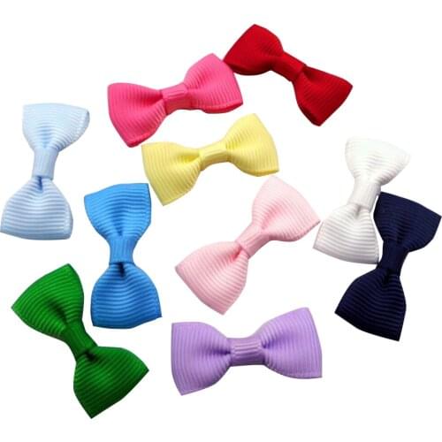 1.25" Solid Grosgrain Mini Bow tie Diy Hair Accessories 100pcs (No Clip)