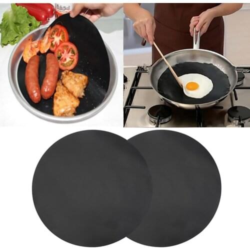 2pcs Non-Stick Mat Pan Fry Liner Sheet Cooking Wok Sheet Pad Kitchen BBQ Baking Mats Cooking Tool BBQ Grill Mat Prevent Stick