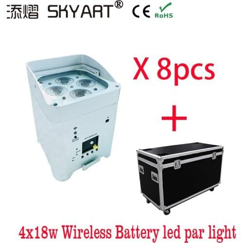 4*18w RGBWA UV Wireless dmx Uplighting Battery Operate Wifi&IRC Remote Control DJ LED Par Can Wash Light Wedding Uplights