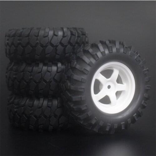 4x 1.9Inch 96mm Rubber Tires Plating Wheel Rims For D90 D110 SCX10 CC01 RC Rock Crawler Truck Climbing Off-Road Car