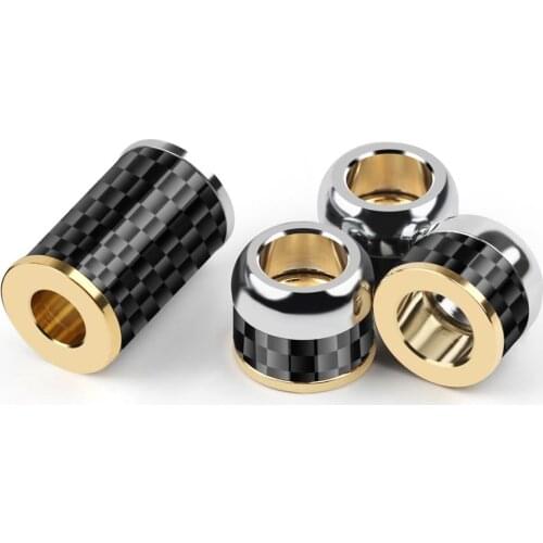 6.0mm To 5.0mm Headphone Splitter Slider Carbon Fiber Chrome/Gold Audio Jack Adapter DIY Earphone Plug Wire Connector Splitter