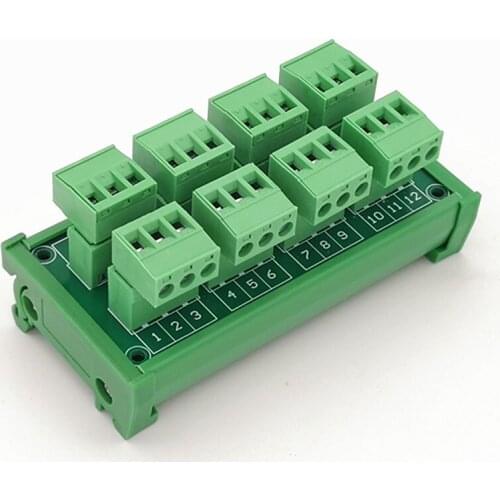 DIN Rail Mount 15A/300V 4x3Position Screw Terminal Block Distribution Module