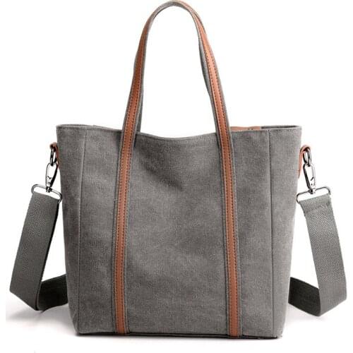 Canvas bag Korean version handbag large capacity fashion female shoulder bag retro cross-body bag